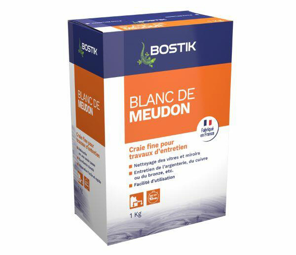 Boite de Blanc de Meudon de 1 kg, craie fine pour travaux d'entretien