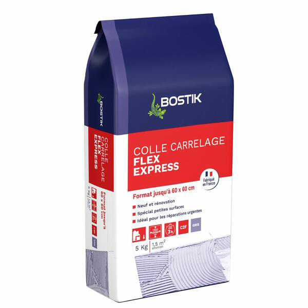 Sac de colle carrelage Flex Express Séchage Rapide pour pose de carrelage intérieur et extérieur