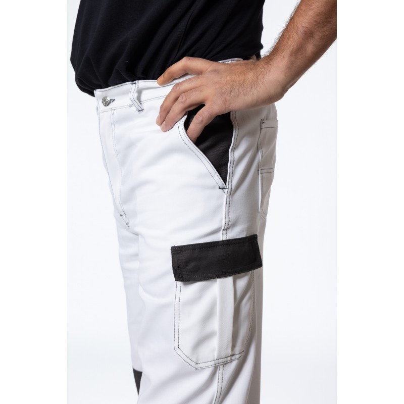 Pantalon Confort Blanc-Gris