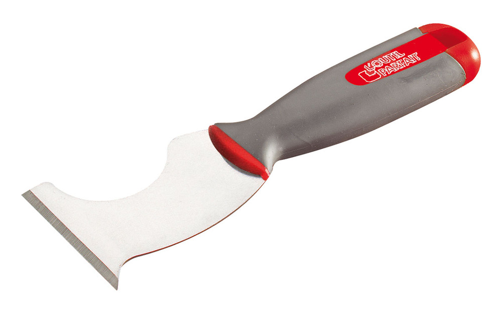 Couteau Riflard Multi-Usage Manche Bi-Matière, lame en acier inoxydable pour travaux de peintre