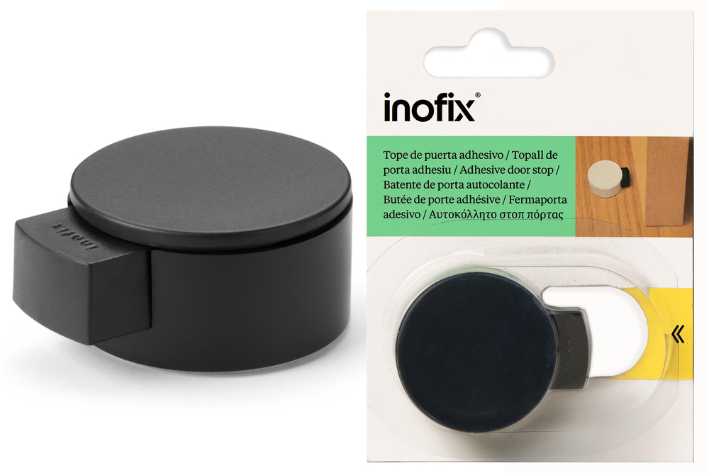 Butée de Porte Avec Amortisseur Ronde Ø40 mm Noir