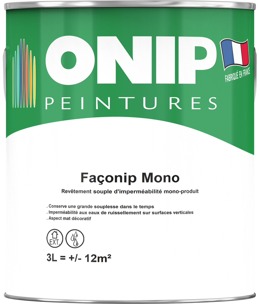 Pot de peinture ONIP Façonip Mono revêtement souple d'imperméabilité mono-produit 3L