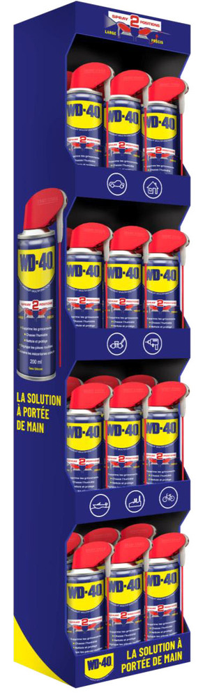 Box de 24 aérosols WD40 200 ml prêt à suspendre
