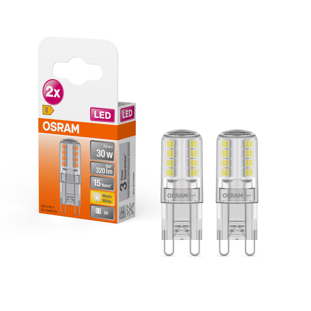 Ampoule LED Osram G9 capsule transparente blanc chaud équivalent 30W lot de 2
