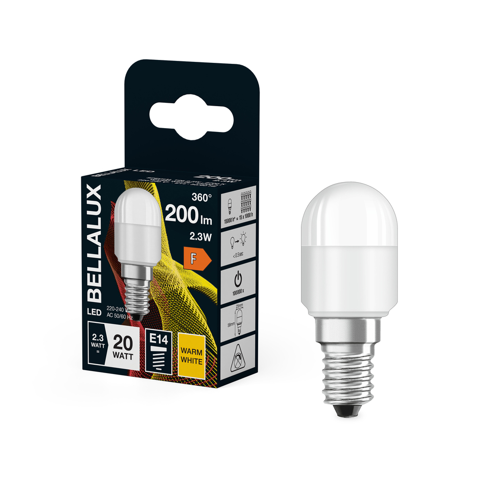 Ampoule LED Bellalux E14 petite lampe tubulaire opale blanc chaud équivalent 20W