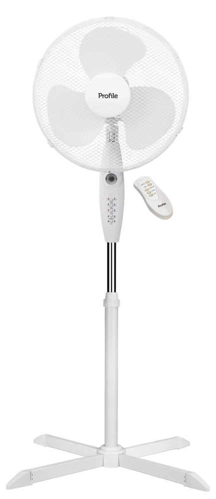 Ventilateur sur pied 50W de 40 cm de diamètre, réglable en hauteur, avec télécommande