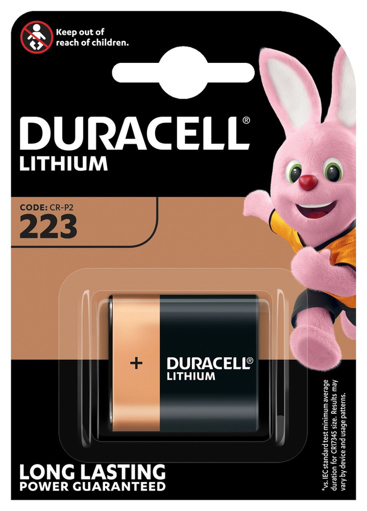 Pile lithium Duracell format 223 / CR-P2.