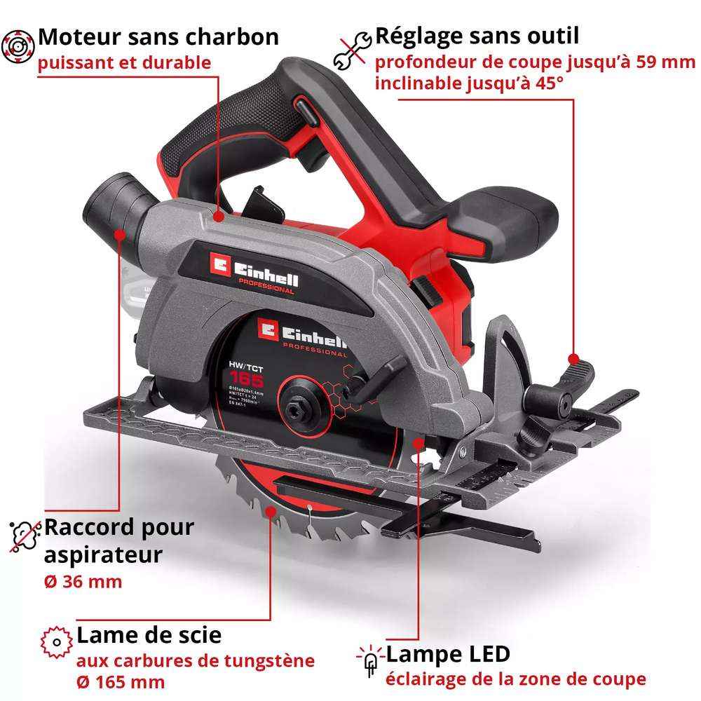 Scie Circulaire TP-CS 18/165 LI-CL