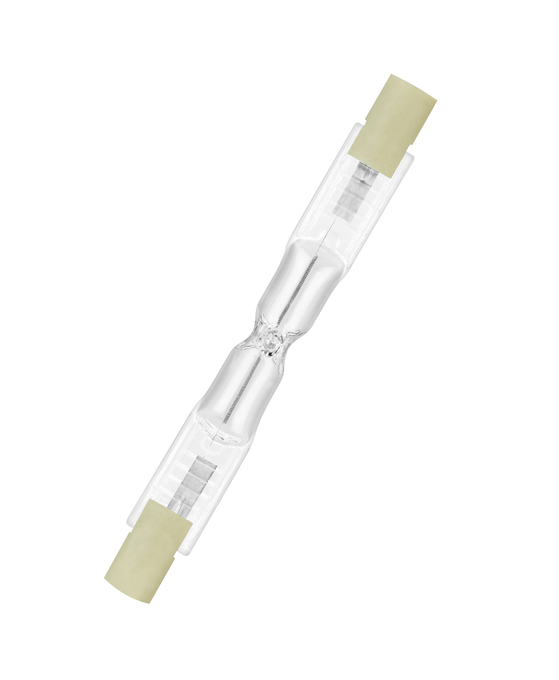 Ampoule crayon halogène R7s claire pour projecteurs et éclairages extérieurs.