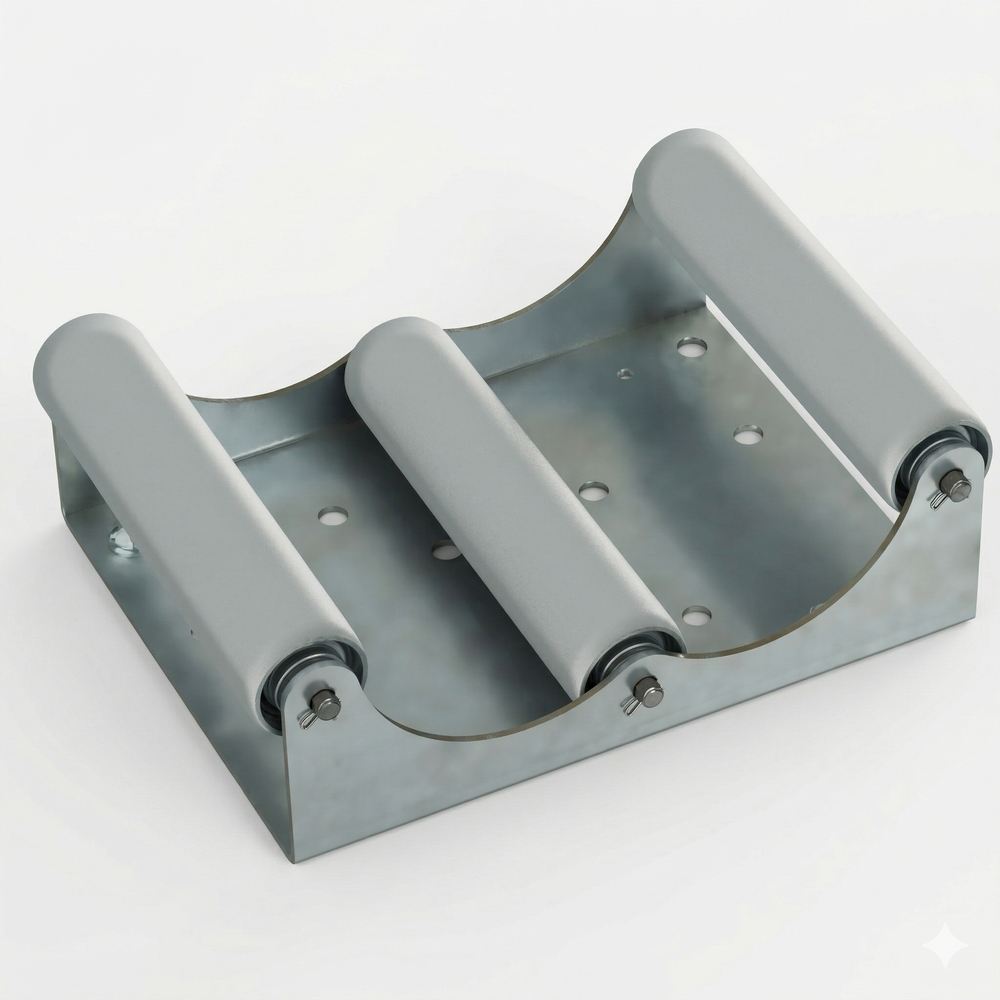 Dérouleur de rouleaux de revetements de sol, en acier galvanisé pour faciliter la manipulation