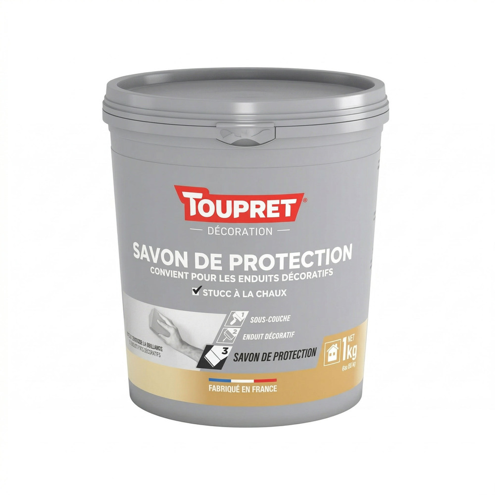 Savon de Protection 1 kg pour enduits décoratifs murs intérieurs, assure une finition durable