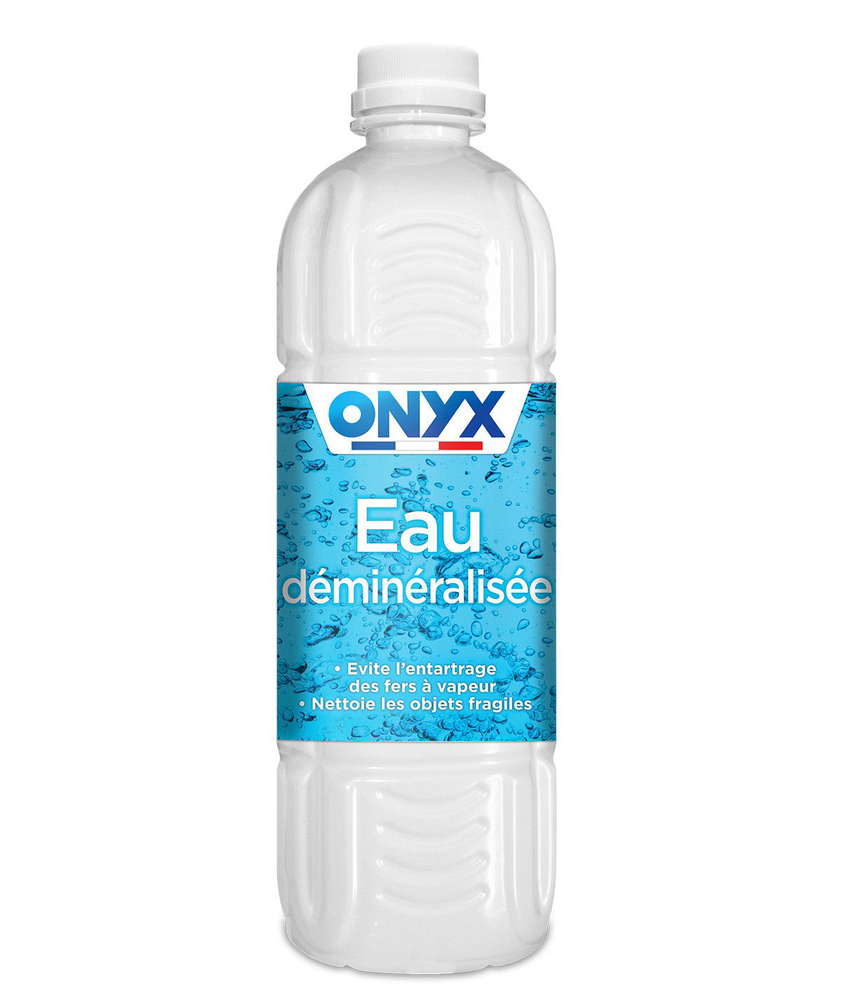 Bouteille d'eau déminéralisée 1 litre pour le repassage et l'entretien du linge