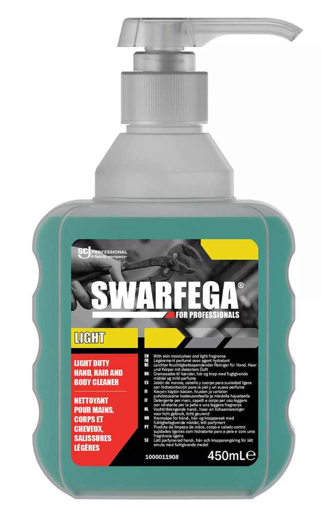 Flacon pompe de 450 ml de savon atelier parfumé Swarfega Light