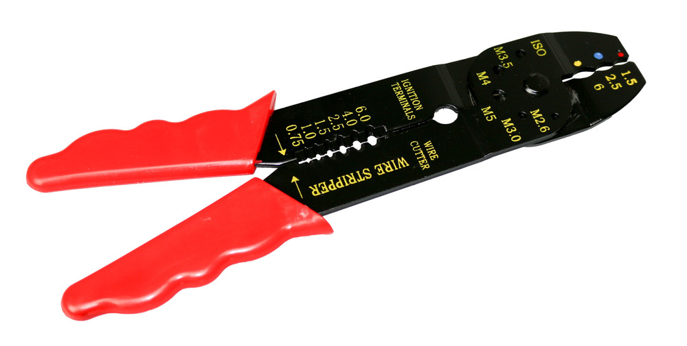 Pince à Sertir les Cosses 200 mm avec Coupe Fil et Dénudeur