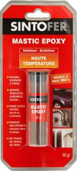 Mastic époxy Sintofer Haute Température 60g en tube, gris