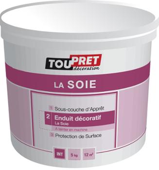 Enduit décoratif La Soie 5 kg pour murs intérieurs, aspect soyeux.