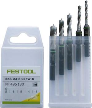 Coffret de forets hélicoïdaux BKS D 3-8 CE/W-K en acier rapide pour perceuse électroportative, comprenant un assortiment de diamètres de 3 à 8 mm.