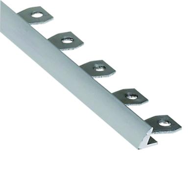 Profilé d'arrêt cintrable incliné en aluminium incolore 2.5x18mm, longueur 2.50m, pour la finition des sols.