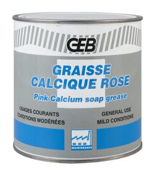 Pot de graisse calcique rose de 600 g pour lubrification mécanique.