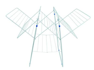 Séchoir à linge accordéon pliable blanc et bleu avec 33 mètres d'étendage