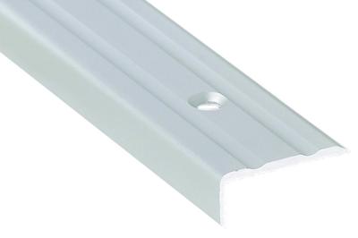 Profilé nez de marche équerre en aluminium incolore, dessus strié, 25 x 20 mm.