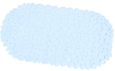 Tapis Fond de Baignoire PVC Galet 35 x 68 cm Blanc antidérapant pour douche et baignoire