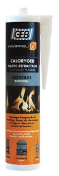 Cartouche Calorygeb 310 ml de mastic isolant réfractaire pour assemblage et étanchéité haute température en plomberie.