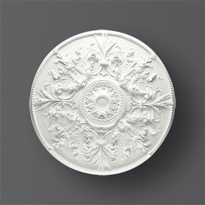 Rosace en staff modèle 615 de 84 cm de diamètre pour décoration de plafond blanche