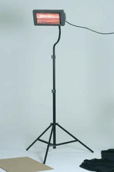 Chauffage rayonnant portable électrique 2kW gris anthracite avec thermostat réglable et poignée de transport.