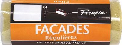 Manchon de rouleau à peinture Façades Régulières en polyamide 18mm, idéal pour l'application sur murs extérieurs lisses ou peu texturés.