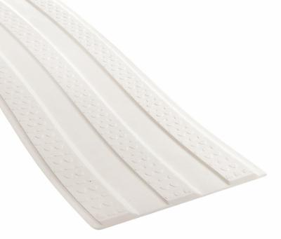 Rail de guidage Exteline blanc 100 x 17,5 cm avec 3 grosses cannelures pour la pose de revêtements de sol PVC.