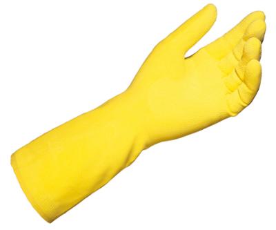 Paire de Gants de ménage Vital 124 en latex jaune pour la protection des mains lors du nettoyage