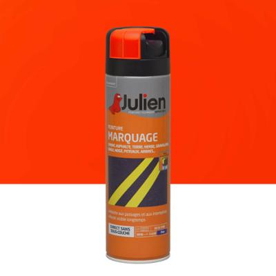 Aérosol de peinture de marquage 500 ml Orange Fluo pour signalisation et repérage sur chantier