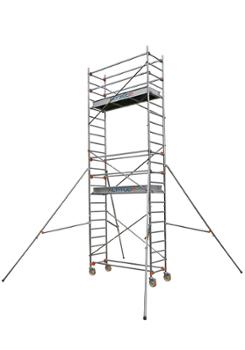 Échafaudage roulant aluminium AL205, léger et robuste pour travaux en hauteur