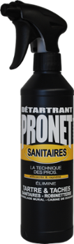 Bouteille de détartrant sanitaire 500 ml pour cabine de douche, nettoyant puissant anti-calcaire.