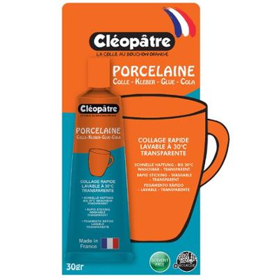 Colle porcelaine Cléopâtre Cléo'Tech en tube de 30g sous blister pour loisirs créatifs