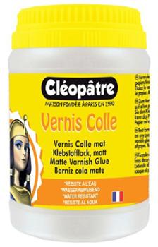Vernis Colle Mat Cléopâtre en pot de 250 g, idéal pour le collage et la protection des créations de loisirs créatifs.