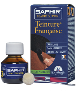 Teinture Française flacon 50 ml pour cuir, idéale pour la coloration et l'entretien.