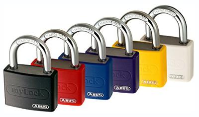 Cadenas à clé MyLock en aluminium 40 mm, légers et résistants, disponibles en 6 coloris assortis sous blister