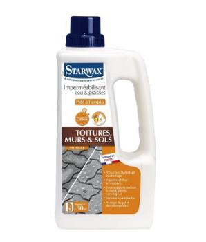 Imperméabilisant liquide Toiture Murs et Sols Eau & Graisse 1L, pour une étanchéité durable et une protection multi-surfaces.