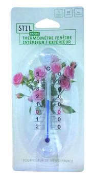 Thermomètre de fenêtre transparent à ventouse, avec affichage clair pour mesurer la température extérieure.
