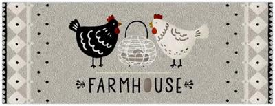 Tapis de couloir en velours motif poule 45x150 cm