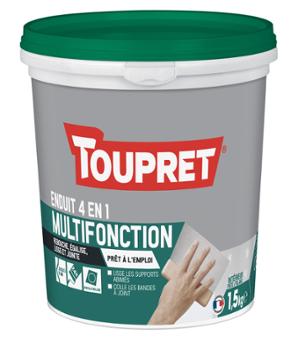 Pot d'enduit de rebouchage intérieur et multi-usages Multifonction 4 en 1 Pâte 1.5 kg prêt à l'emploi