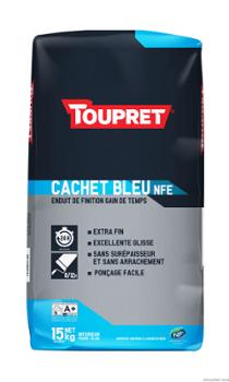 Sac bleu de 15 kg d'enduit de finition Cachet Bleu en poudre pour le lissage des murs intérieurs, séchage rapide