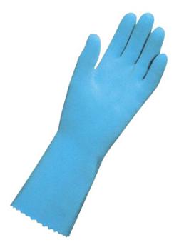 Paire de gants de ménage Jersette 300 en latex bleu, résistants pour le nettoyage et la vaisselle