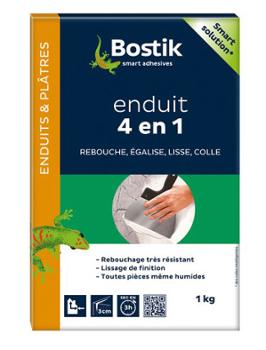 Enduit 4 en 1 Poudre de rebouchage intérieur et multi-usages pour murs et plafonds