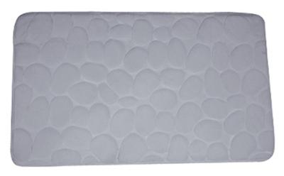 Tapis de bain galet en microfibre gris 50 x 80 cm, ultra-absorbant et antidérapant pour salle de bain