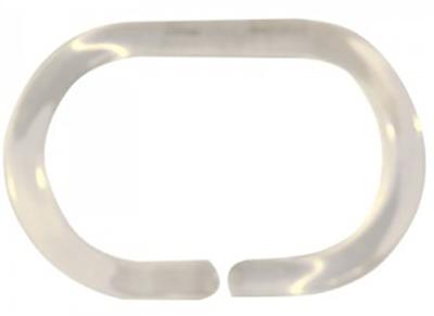 Anneaux pour rideau de douche transparents, lot de 12, en plastique durable