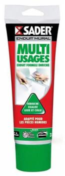 Enduit de rebouchage multi-usages intérieur Formule Enrichie en Pâte Tube 330 g, prêt à l'emploi et de couleur blanche