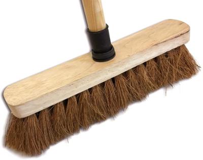 Balai Droit Coco Intérieur, balai de ménage avec fibres naturelles et manche en bois